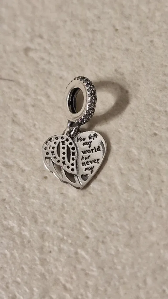 Charm Pandora Cuore Ali Zirconi Argento