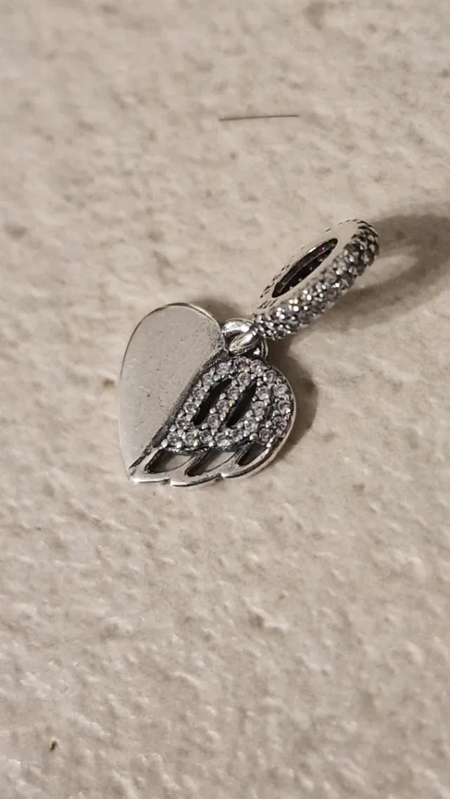 Charm Pandora Cuore Ali Zirconi Argento