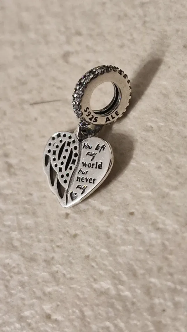 Charm Pandora Cuore Ali Zirconi Argento