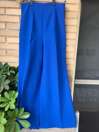 Pantalón ancho ZARA azul