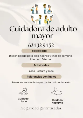 Cuidadora de adulto mayor - Interna