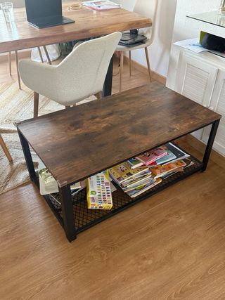 Mesa de centro industrial madera y metal