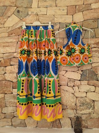 Conjunto Top y Falda Larga Étnico