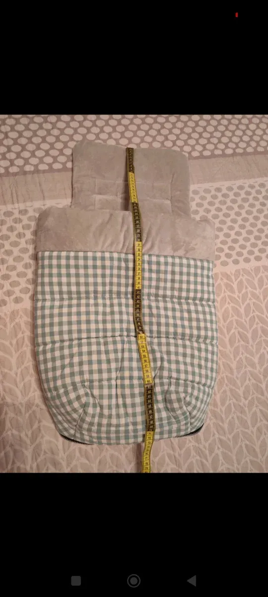 Saco capazo bebé gris y cuadros