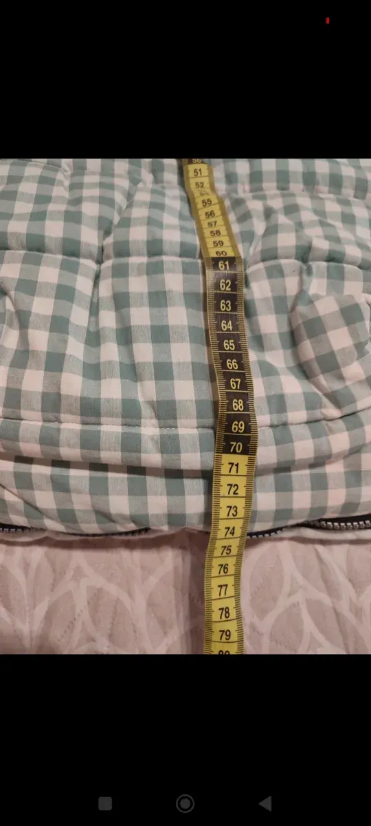 Saco capazo bebé gris y cuadros