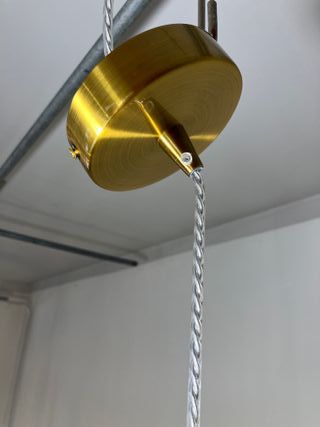 Lampadario sfera vetro plissettato ambra