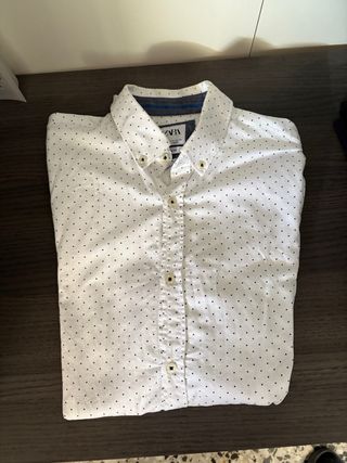 Camisa Zara blanca con puntos M
