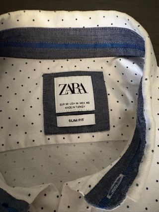 Camisa Zara blanca con puntos M