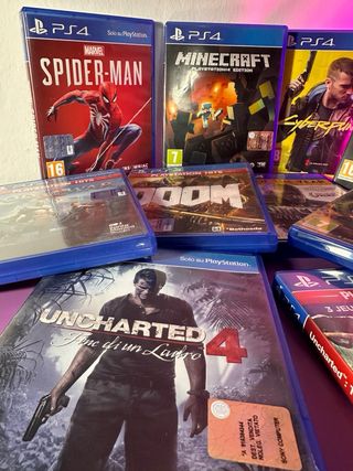 Lote Juegos PS4 | Spider-Man, Minecraft, Uncharted