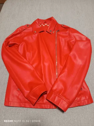 Cazadora Biker Roja Talla XL