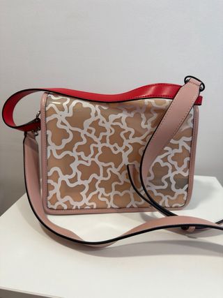 Bolso bandolera Tous rosa y rojo