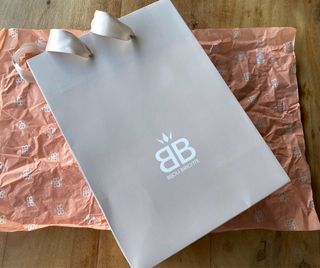 Bolso de fiesta tejido dorado y beige