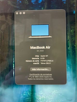 MacBook Air M1 2020 8GB 128GB Plata