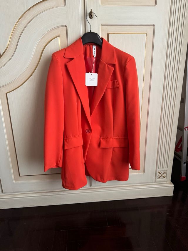 Giacca donna elegante corallo