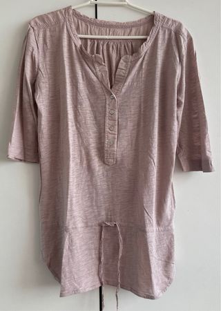 Camiseta Massimo Dutti rosa manga 3/4 talla S