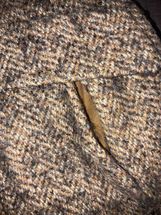 Abrigo paño mujer beige y marrón