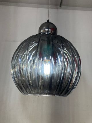 Lampadario vetro sfera fume' plissettato