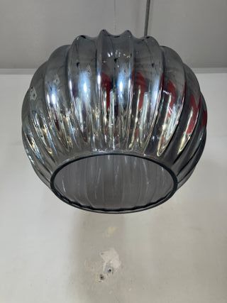 Lampadario vetro sfera fume' plissettato