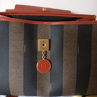 Bolso Fendi Piel Pequin Stripe Auténtico