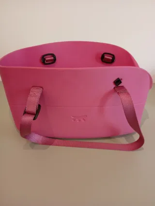 Trasportino aperto cane rosa