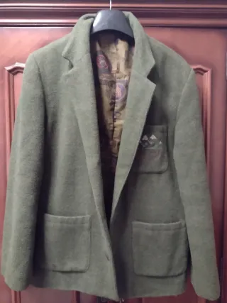 Americana verde con forro estampado