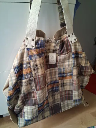 Bolsa grande estampada marinera