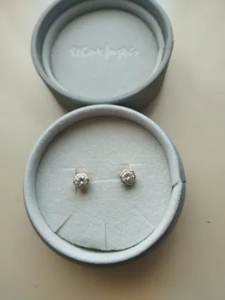 Pendientes oro 18K y circonitas El Corte Inglés