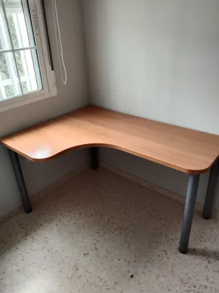 Mesa escritorio esquinera madera y metal