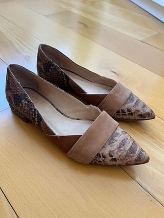 Zapatos planos piel serpiente