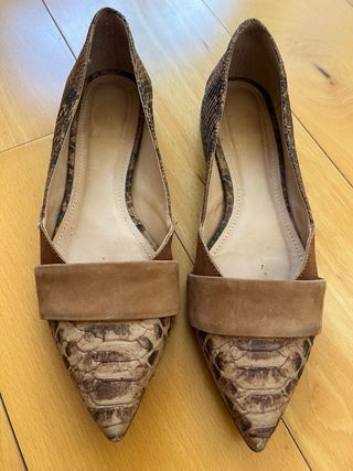 Zapatos planos piel serpiente