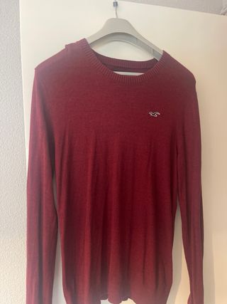 Jersey Hollister Burdeos Hombre