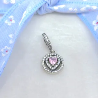 CHARM CORAZON ROSA DOBLE 