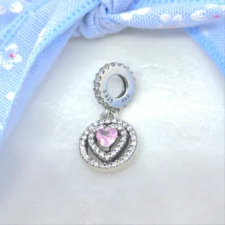 CHARM CORAZON ROSA DOBLE 