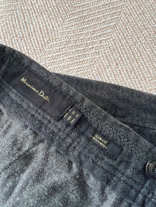 Pantalón Massimo Dutti Slim Fit Gris T.42