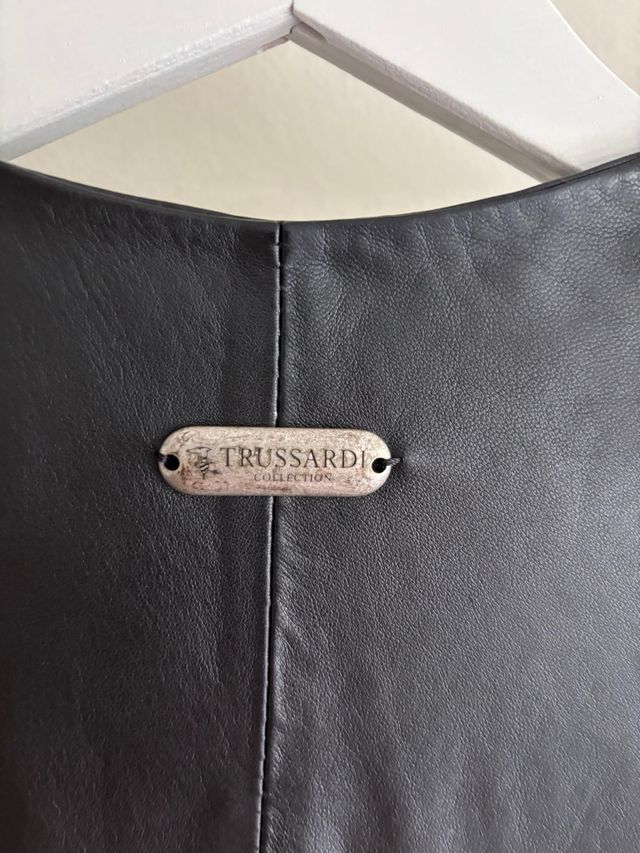 Cazadora Piel Trussardi Negra