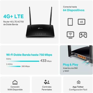 TP-Link Archer MR202 - Router WiFi con SIM 4G LTE