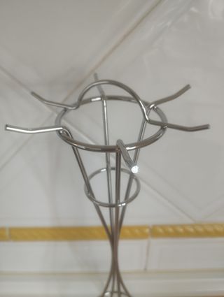 Soporte utensilios cocina metal plateado