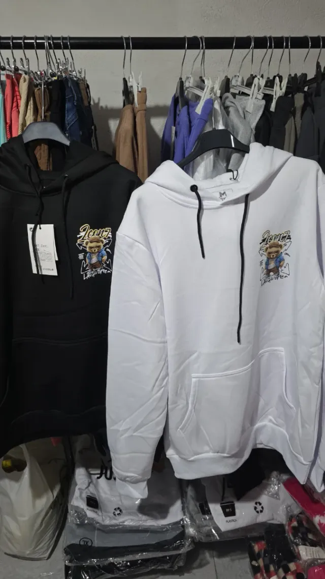Sudadera Oso Icon7 Negra y Blanca