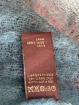 Chal foulard lana 100% azul y rosa Ezcaray
