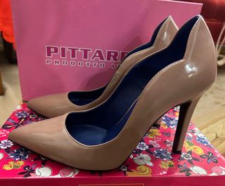 Scarpe décolleté vernice tacco nude