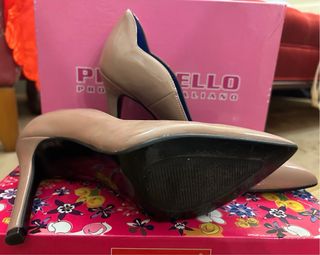 Scarpe décolleté vernice tacco nude