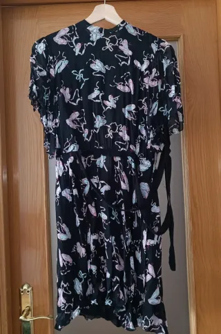 Vestido Zara estampado ballet negro