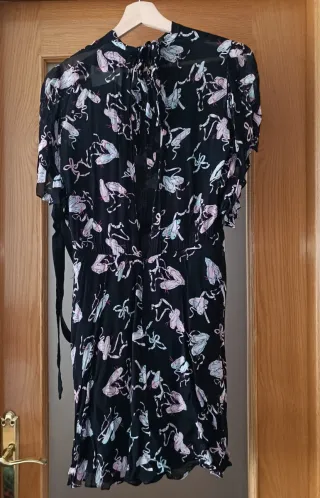Vestido Zara estampado ballet negro