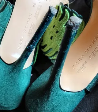 Sandali Zara Verdi e Gialli Foglie