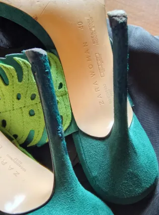 Sandali Zara Verdi e Gialli Foglie