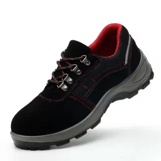 Botas de seguridad negras y rojas