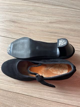 Zapatos de baile flamenco negros de ante talla 35 