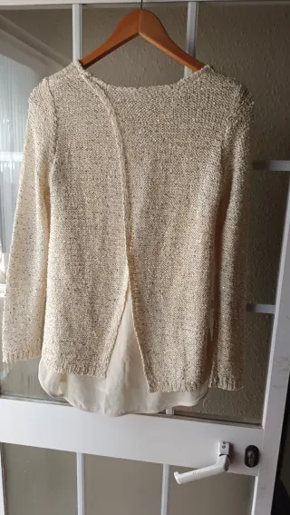 Jersey Encuentro Mujer Talla S Beige/Oro