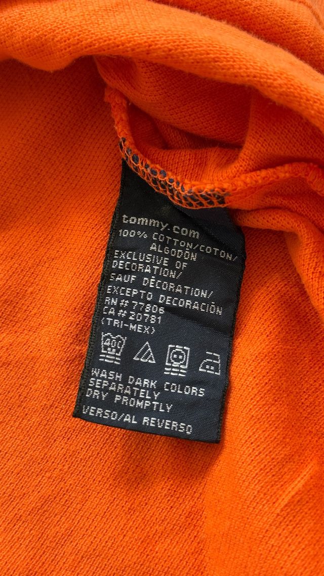 Tommy Hilfiger Men's XL Polo Shirt - Orange - Cott
