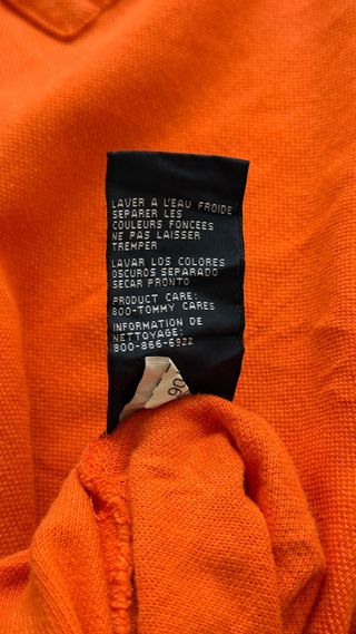 Tommy Hilfiger Men's XL Polo Shirt - Orange - Cott